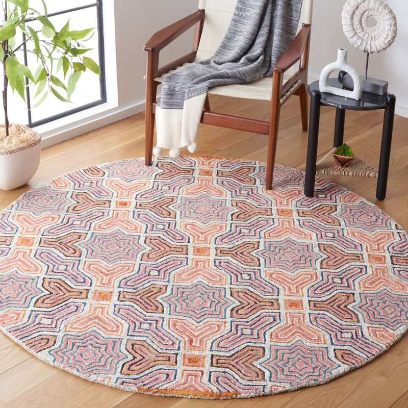 Union Rustic Deyoung Wool Pink/Orange Rug Wayfair